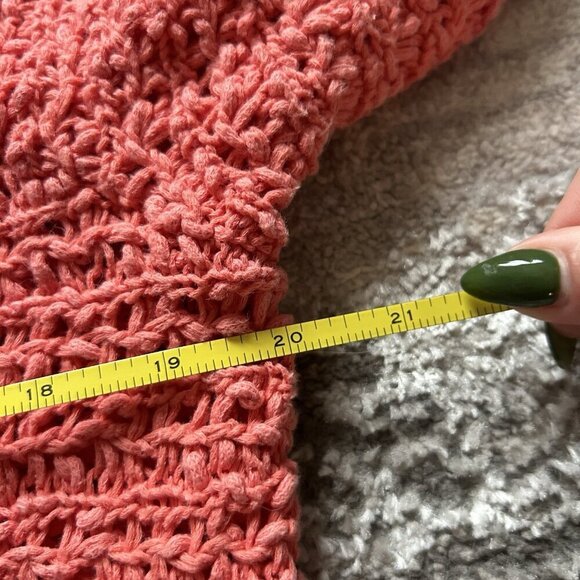 J Jill Sweater Womens Small S Coral Boat Neck Chunky Open Knit 3/4 Sleeve Tunic - Picture 5 of 7